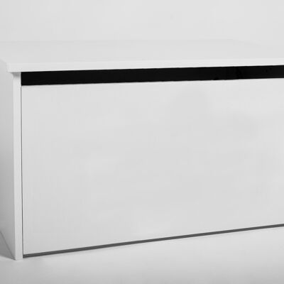 Caja para juguetes blanca - caja de almacenamiento para juguetes - 73x42x40 cm - tapa con resorte de gas