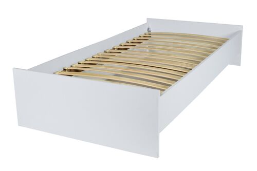 Tienerbed 190x90 cm - wit - met lattenbodem