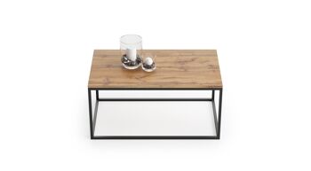 Table basse Chêne noir - 100x60x48 cm - table d'appoint en métal et bois