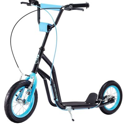 Children's scooter with 12'' pneumatic tires - double V-brake - black