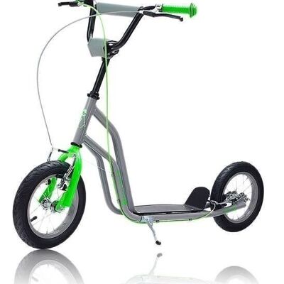 Children's scooter with 12'' pneumatic tires - double V-brake - gray