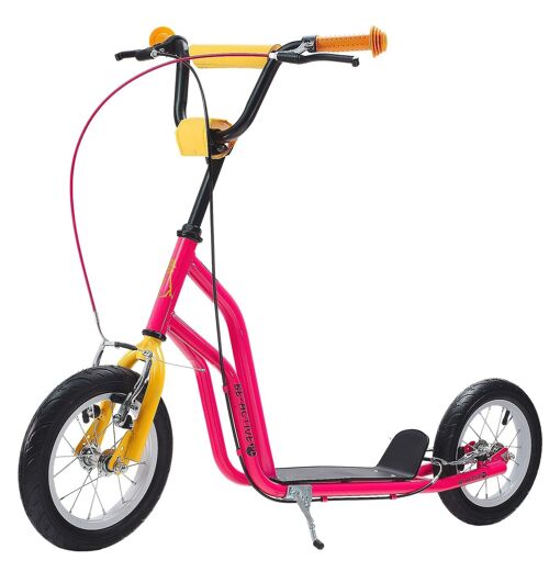 Kinder step met 12’’ luchtbanden – dubbele V-brake – roze