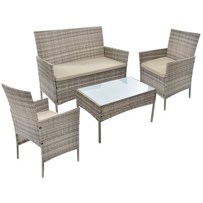 Garden set Beige Mocha - 2 chairs, 1 sofa and table