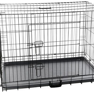 Hundebox 60x44x51 cm - Hundehütte aus Metall mit Tür