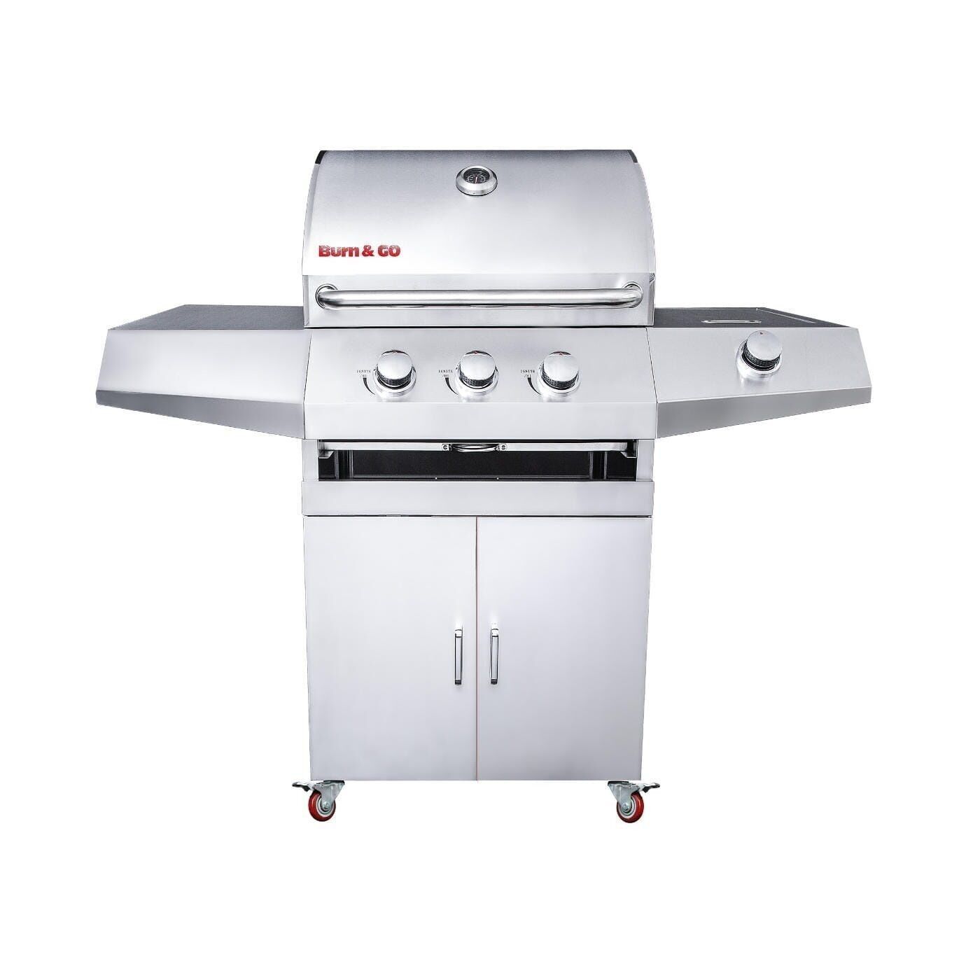 Burn & Go Edelstahl-Gasgrill – 126 x 63 x 123 cm – 4 Brenner