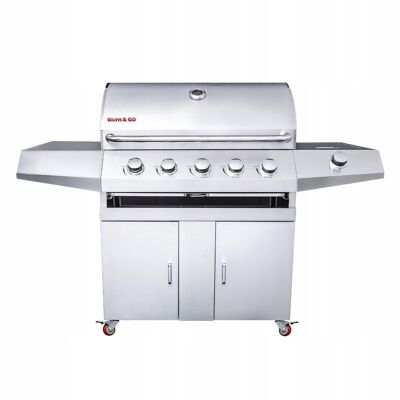 Burn & Go Stainless steel gas barbecue - 153x63x123 cm - 6 burners
