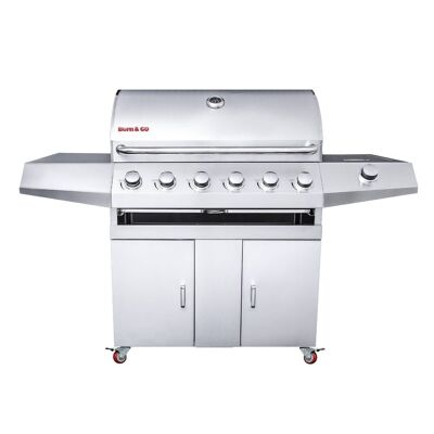 Burn & Go Stainless steel gas barbecue -169x63x123 cm - 7 burners