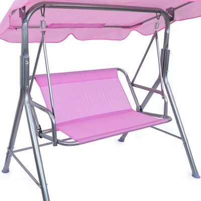 Banco columpio para niños Banco de jardín de 2 plazas - 108 x 75 x 131 cm - rosa -