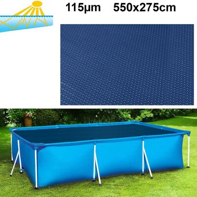 RAMROXX cubierta para piscina calefacción negro/azul - 550 x 275 rectangular
