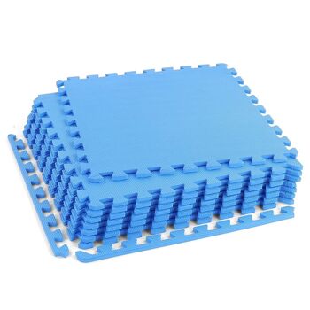 Appareil de fitness pour sol sportif - 50 x 50 cm - 8 pièces - bleu