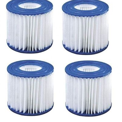 Swimming pool filters - 13.5cm x ø10.5cm - set of 4 pieces - type 2 pump - up to 3028 liters per hour
