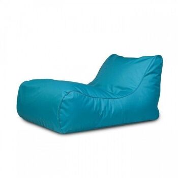 Pouf relax luxe - bleu - housse polyester lavable