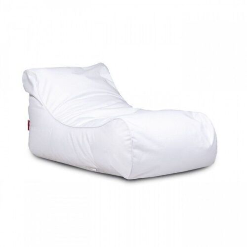 Luxe relax poef - wit - wasbare polyester hoes