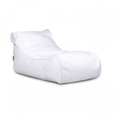 Pouf relax luxe - blanc - housse polyester lavable