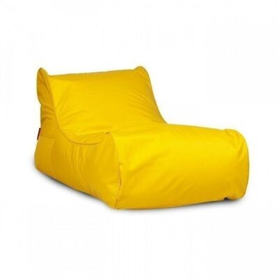 Luxury relax pouf - yellow - washable polyester cover