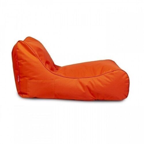 Luxe relax poef - oranje - wasbare polyester hoes