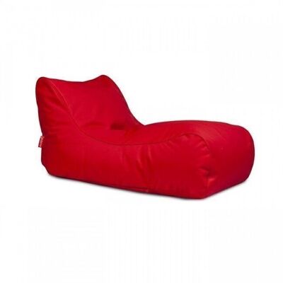 Pouf relax luxe - rouge - housse polyester lavable