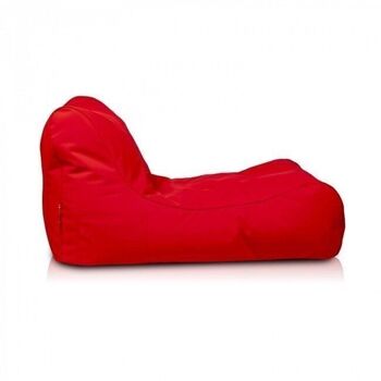 Pouf relax extérieur luxe - rouge - housse polyester lavable