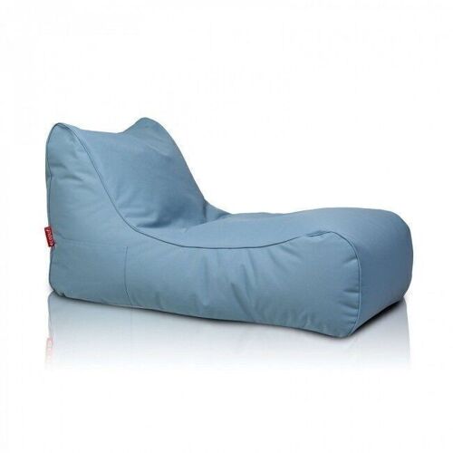 Luxe outdoor relax poef - blauw - wasbare polyester hoes
