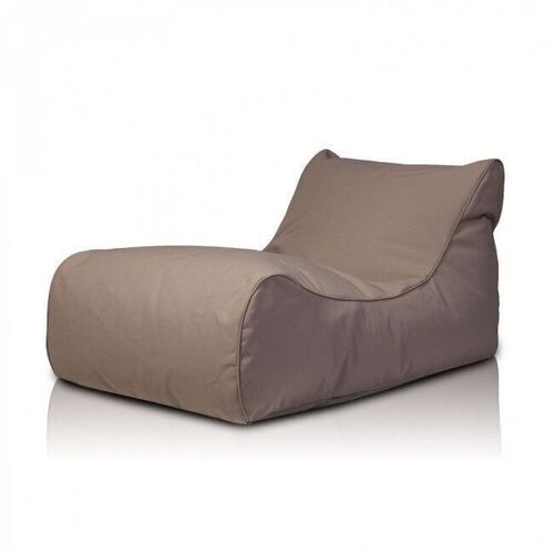 Luxe outdoor relax poef - bruin - wasbare polyester hoes