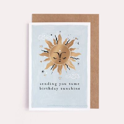 Envío de tarjeta de cumpleaños Sunshine | Tarjetas de cumpleaños femeninas | Tarjeta de felicitación de lujo