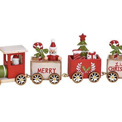 Tren navideño de madera de color (An / Al / Pr) 28x8x4cm