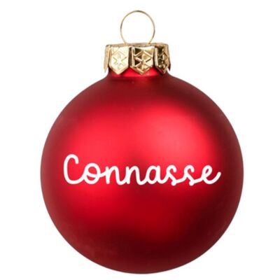 Matte red “Connasse” Christmas bauble