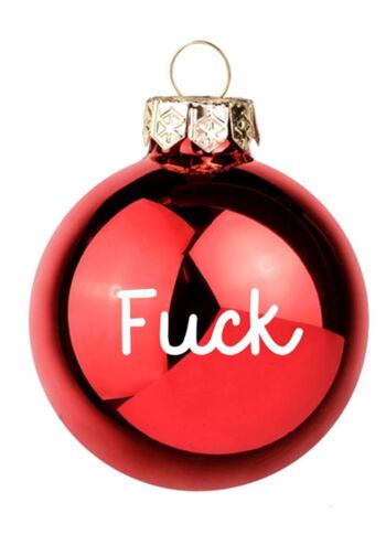 Boule de noël "FUCK" rouge brillant 1