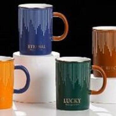 Ceramic mug in 4 color combinations DF-748