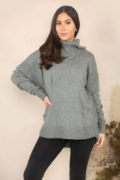 Relaxed fit turtle neck jumper