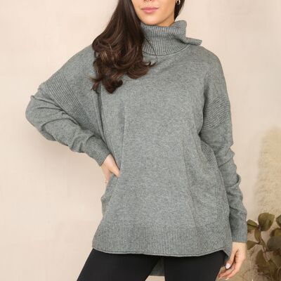 Relaxed fit turtle neck jumper