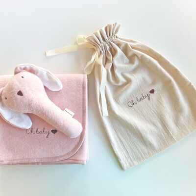 ENSEMBLE POLAIRE OH BABY LAPIN ROSE