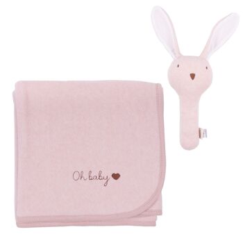 ENSEMBLE POLAIRE OH BABY LAPIN ROSE 3