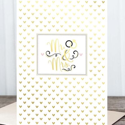 Mega folding card: Mr. & Mrs., metallic