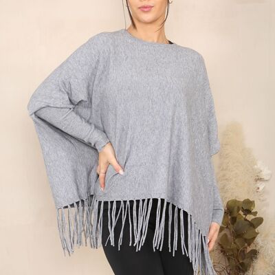 Tassel fringe batwing top