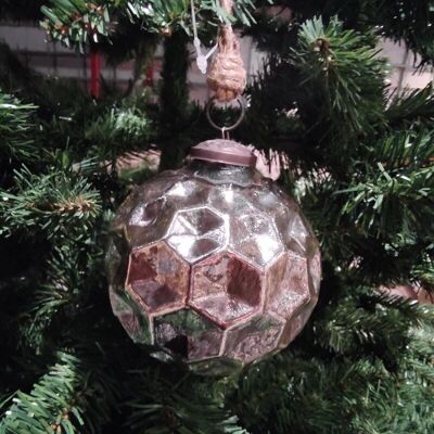 Christmas ball to hang in gray iron 10 cm - Christmas decoration