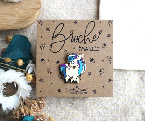 Broche émaillée licorne (pin’s)