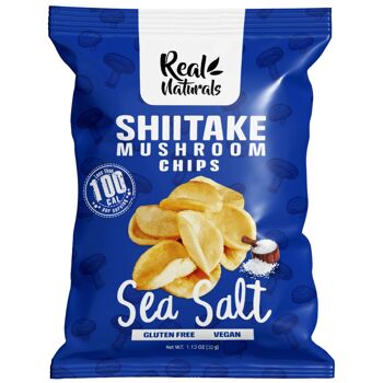 Real Naturals Chips de champignons shiitake SEL DE MER 32g 1
