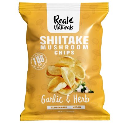Real Naturals Shiitake-Pilz-Chips KNOBLAUCH UND KRÄUTER 32g