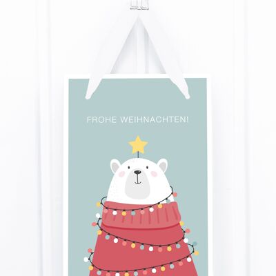 Gift bag: polar bear with a star