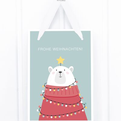 Bolsa de regalo: oso polar con estrella