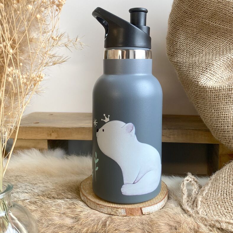 Gourde en inox pour enfant avec motifs d'animaux. Personnali