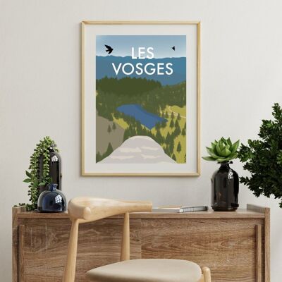 Affiche illustration paysage Les Vosges