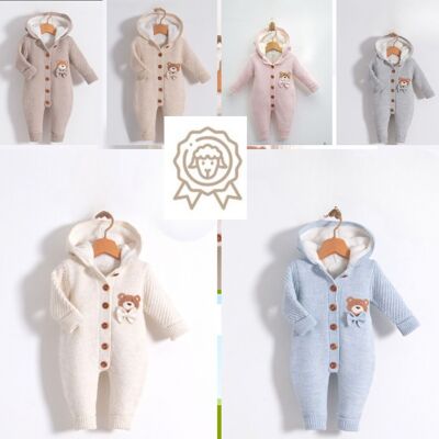 A Pack of Four Sizes Special Wool  Knitwear Hooded Overall with Bear Figure