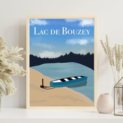 Poster illustration Lake Bouzey Vosges