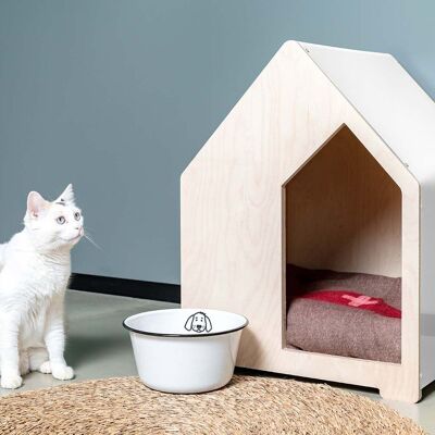 Caseta y/o cesta para perros y gatos - semiabierta - madera y alupanel - interior y/o exterior - 9 colores disponibles - Fabricado en Francia