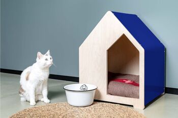 Niche et/ou panier pour chiens et chats  - semi ouverte - bois et alupanel - intérieur et/ou extérieur - 9 coloris disponibles - Fabriqué en France 7