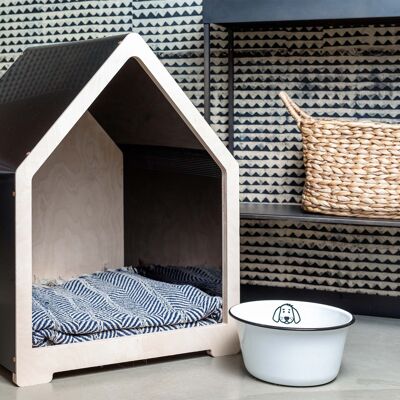 Caseta y/o cesta para perros y gatos - abierta - madera y alupanel - 9 colores disponibles - interior o exterior - Fabricado en Francia