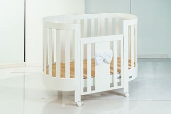 Letto legno Ovale BIANCO RONDò PIUMA 3