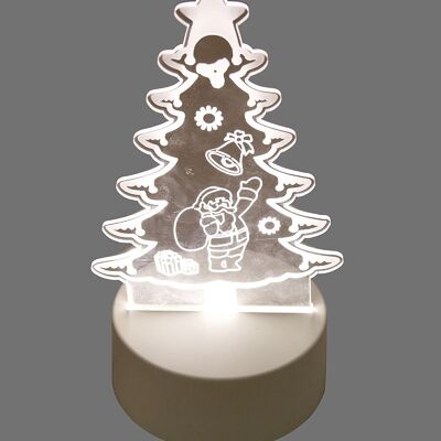 Sapin de Noël décoratif 3D lumineux à LED, 20 cm DF-845D